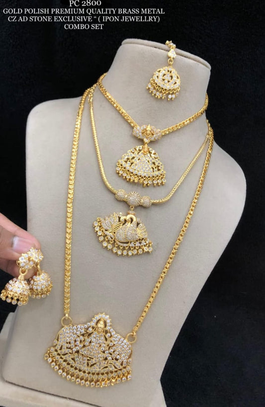 Ipon CZ AD stone Necklace Set